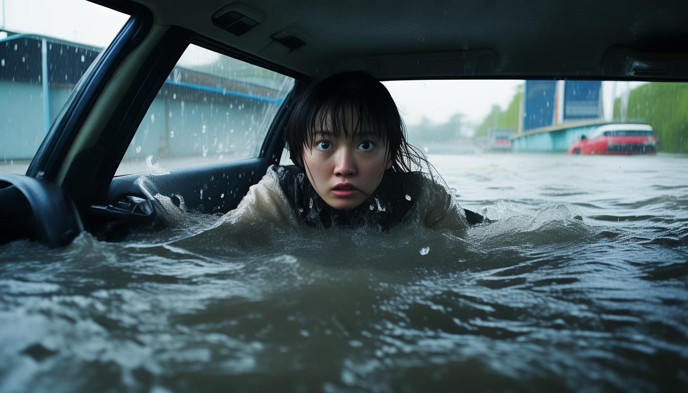 暴雨突袭！不到一分钟爱车被淹，80斤女子如何惊险脱险？